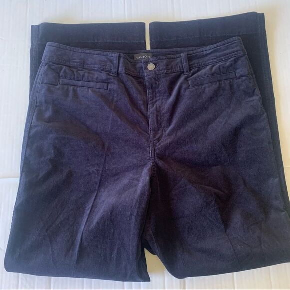 Talbots Wide Leg Pants Sz 16 Blue Stretch Dress Pants Trousers - Picture 6 of 10